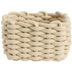 Panière salle de bain tissu tressé 20x15xH13cm (2 modèles beige ou rose) < Gifi Hot