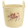 Panière tressée en coton motif animaux Ø30xH35cm (2 modèles)