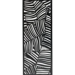 Panneau décoratif design feuillage métal ajouré noir 50xH130cm
