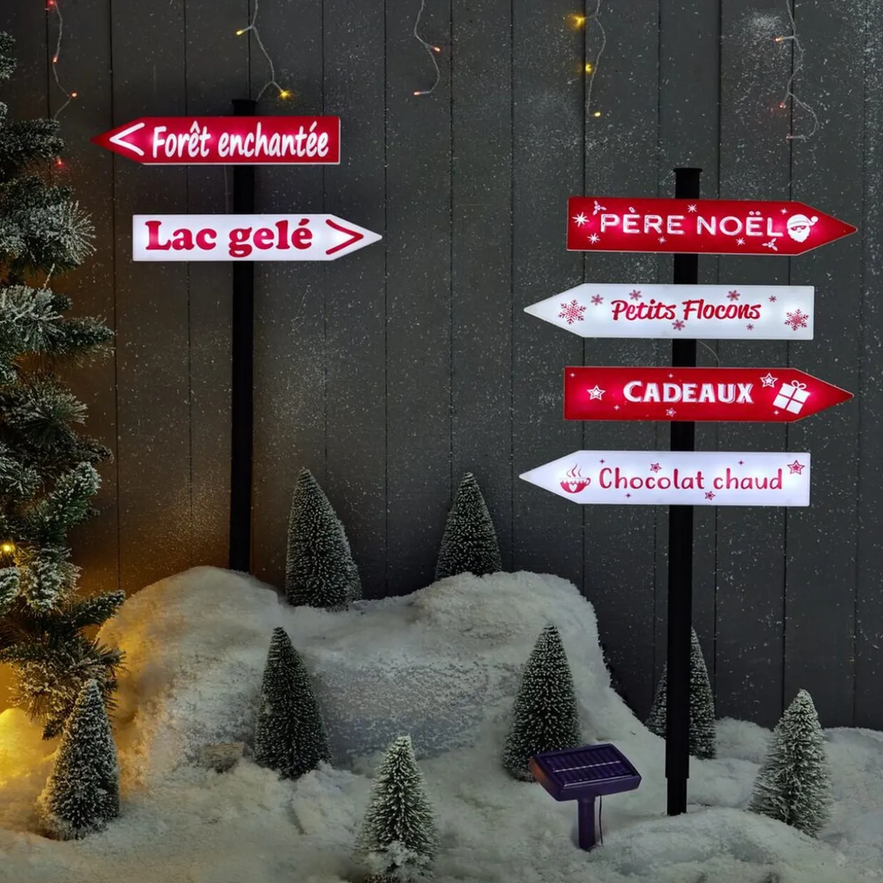 Panneau de Noël lumineux solaire à planter H100 cm
