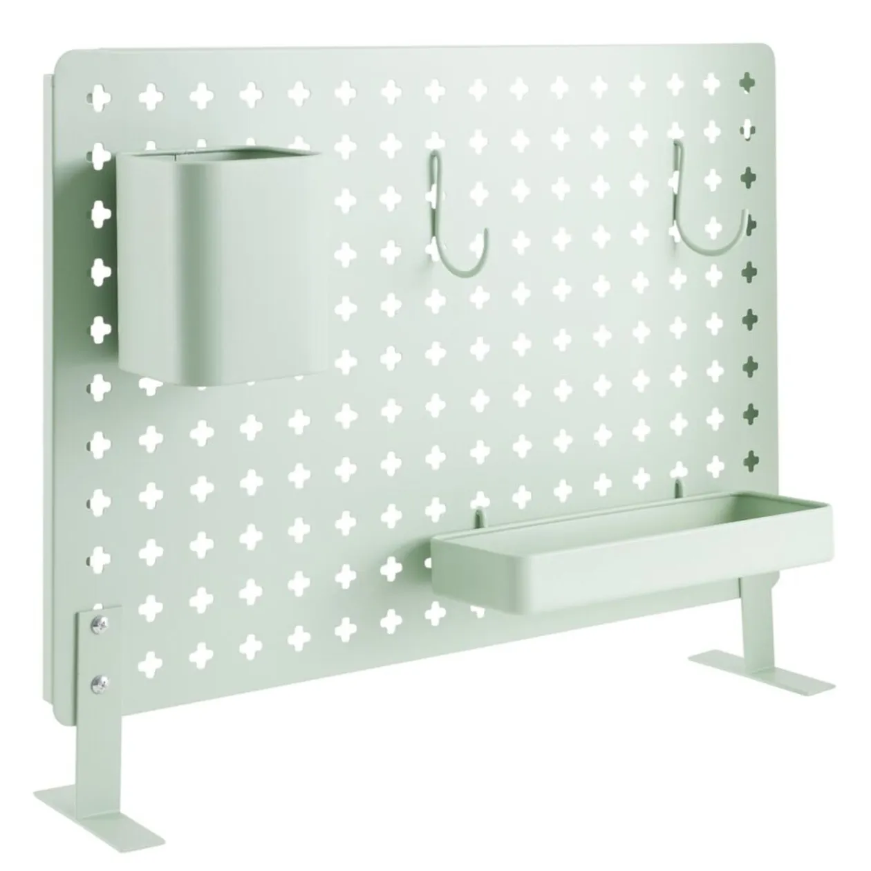 Panneau métal pour bureau L52xH37cm avec 2 compartiments amovibles et 2 crochets