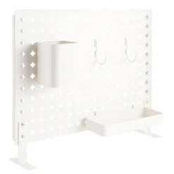 Panneau métal pour bureau L52xH37cm avec 2 compartiments amovibles et 2 crochets