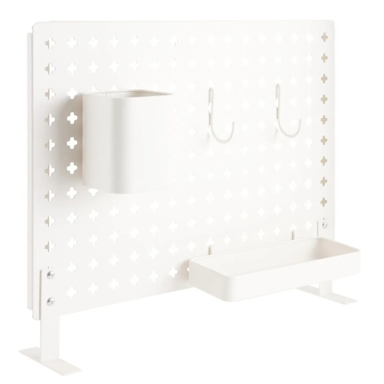 Panneau métal pour bureau L52xH37cm avec 2 compartiments amovibles et 2 crochets