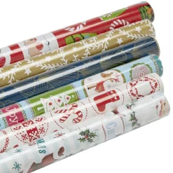 Papier cadeau de Noël L800x70cm (plusieurs modèles)
