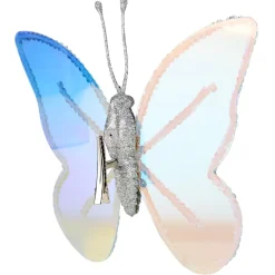 Papillon irisé bleu à clipser 17X20cm < Gifi Clearance