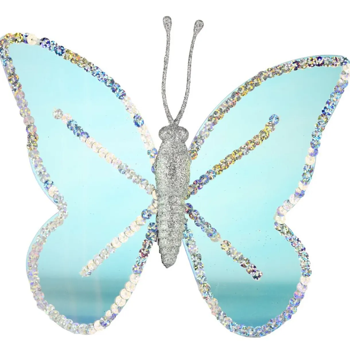 Papillon irisé bleu à clipser 17X20cm < Gifi Clearance