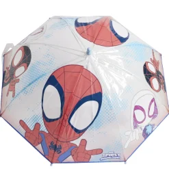 Parapluie bulle Spiderman rouge polyester et métal