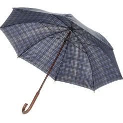 Parapluie canne à carreaux bleus et gris < Gifi Discount
