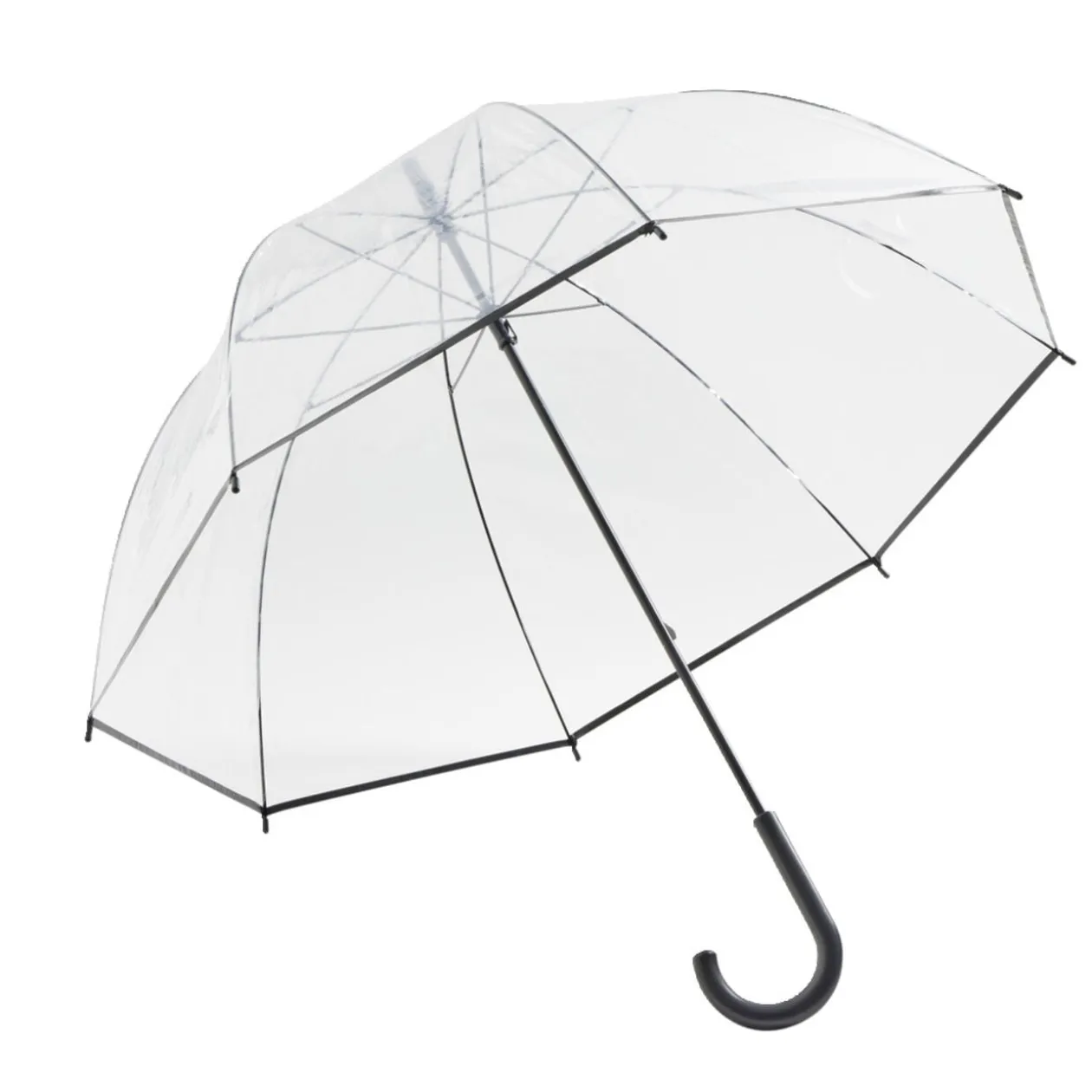Parapluie canne manuel transparent L87cm