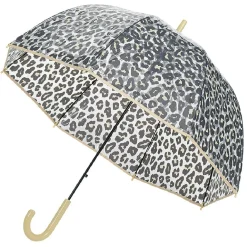 Parapluie canne transparent imprimé léopard