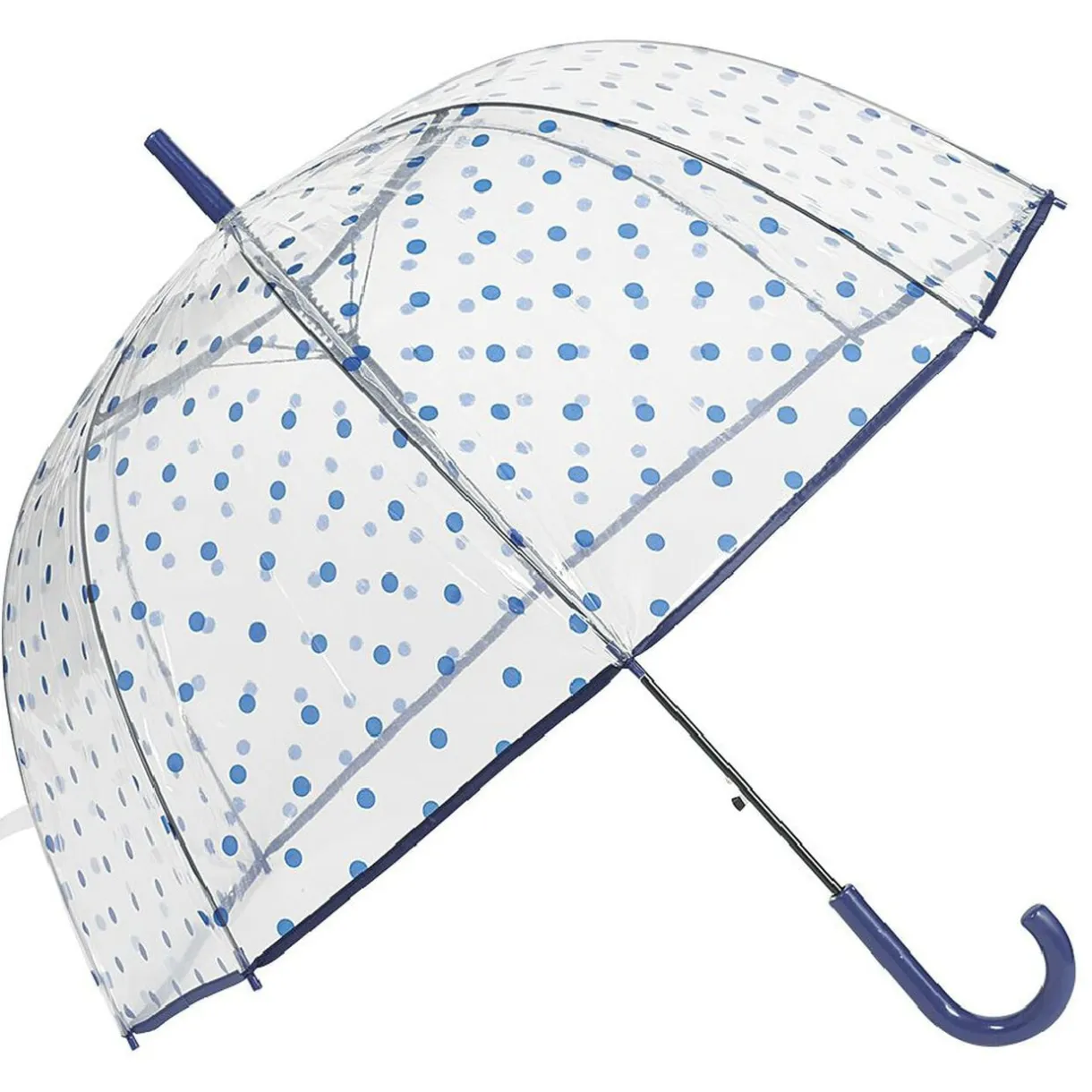 Parapluie canne transparent à pois bleus < Gifi New