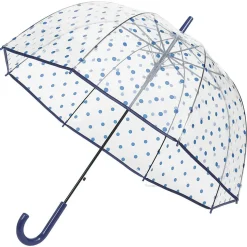 Parapluie canne transparent à pois bleus < Gifi New