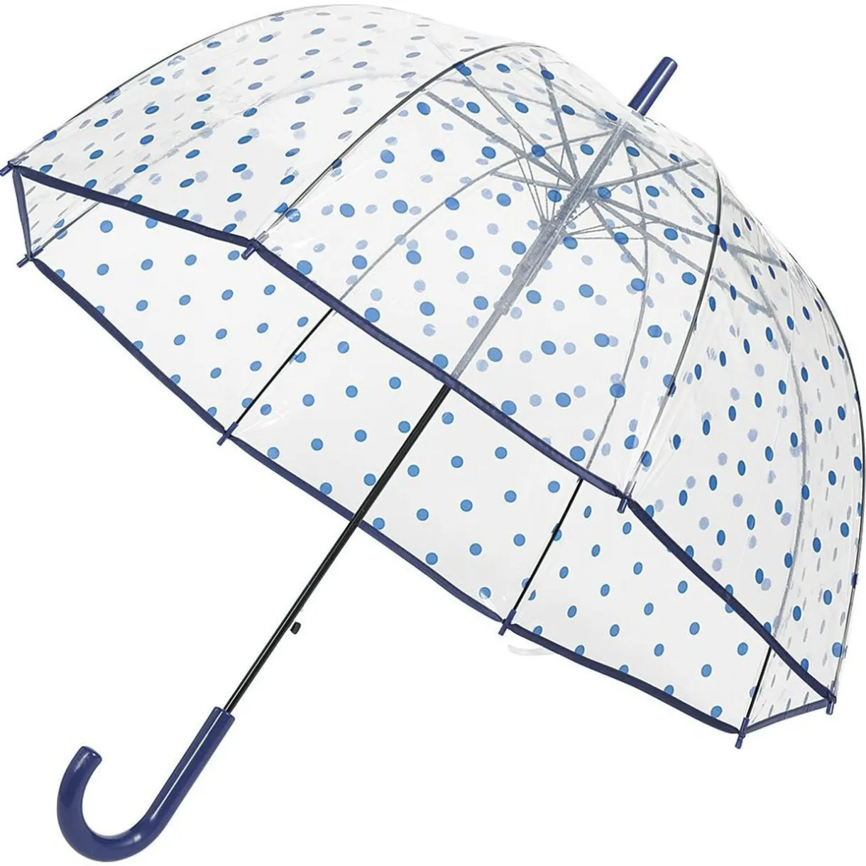 Parapluie canne transparent à pois bleus < Gifi New