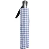 Parapluie pliable automatique vichy bleu et blanc L24cm