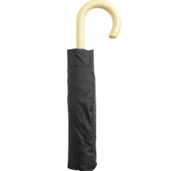 Parapluie pliable manuel uni noir et manche bois L24cm < Gifi New