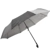Parapluie pliable manuel uni gris et pois blanc L24cm