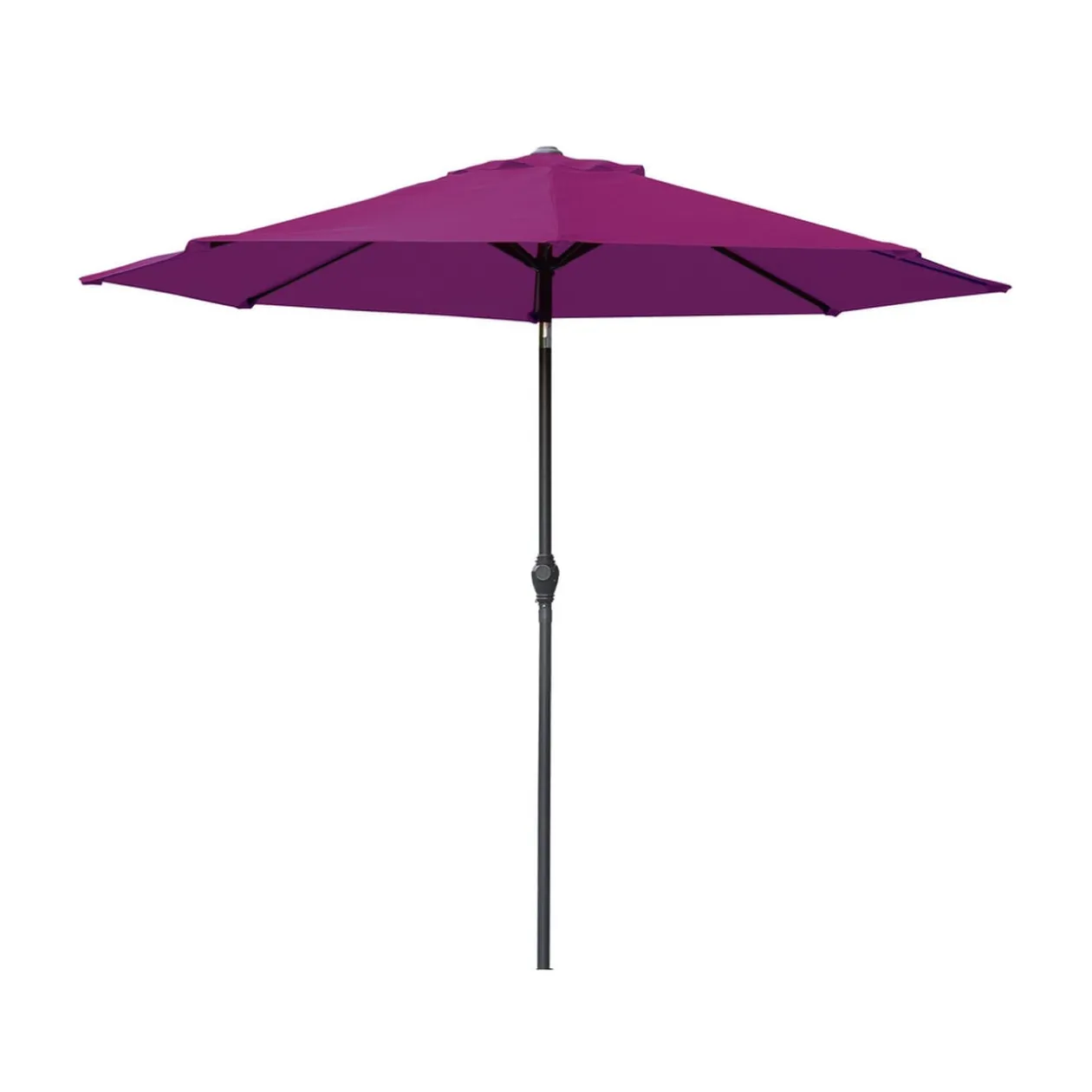 Parasol centré rond Java inclinable hauteur ajustable violet UPF50+ Ø250xH185-245cm