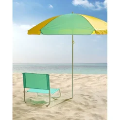 Parasol de plage en métal Ø140xH170cm < Gifi Sale