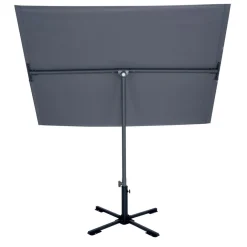 Parasol rectangulaire City acier et toile grise 180x130xH280cm