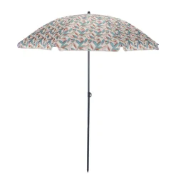 Parasol rond centré inclinable Sun motif feuillage UPF30+ Ø160xH195cm < Gifi Clearance