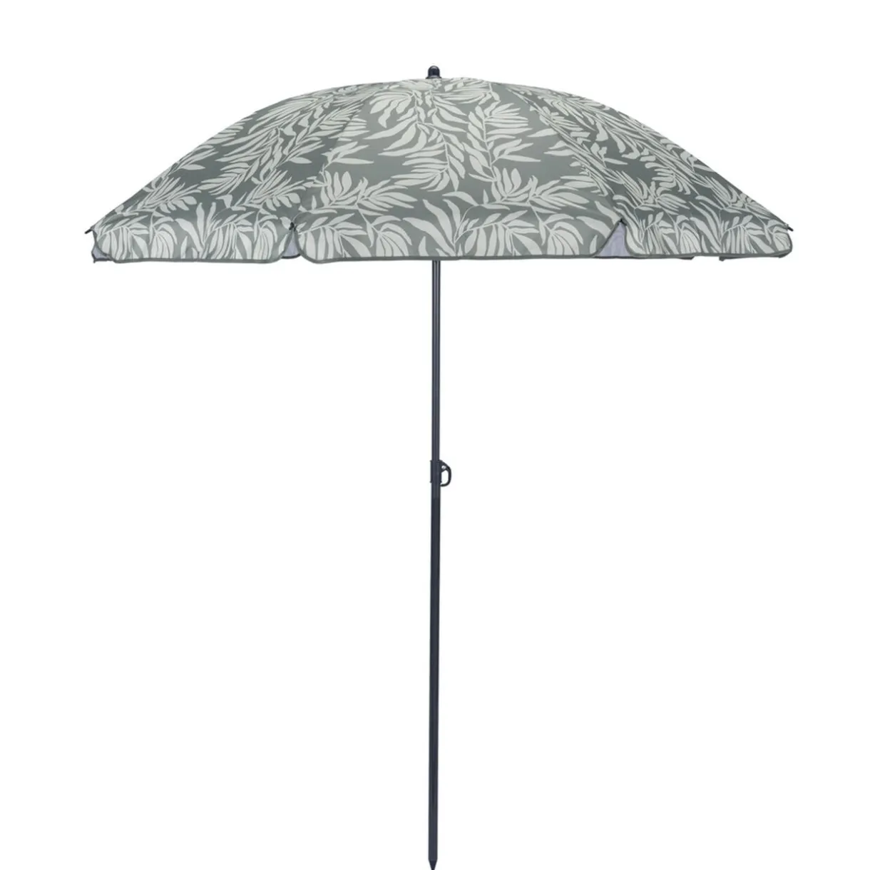 Parasol rond centré inclinable Sun motif feuillage vert UPF30+ Ø160xH195cm < Gifi Outlet