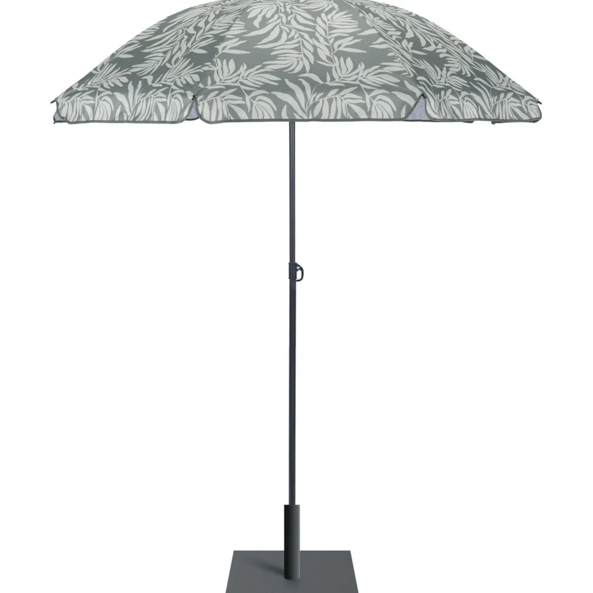 Parasol rond centré inclinable Sun motif feuillage vert UPF30+ Ø160xH195cm < Gifi Outlet