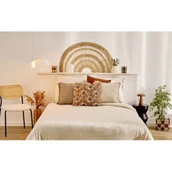 Parure de lit L240X220 cm gaze de coton 1 housse 2 taies 63X63 cm uni beige < Gifi Online