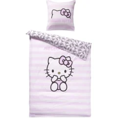 Parure de lit 1 personne Hello Kitty polycoton rose 140x200cm < Gifi Best