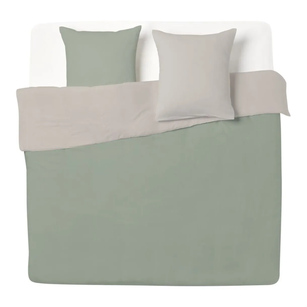 Parure de lit 2 personnes 240x260cm bicolore 3 pièces (2 modèles) < Gifi Online