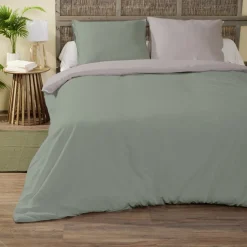 Parure de lit 2 personnes 240x260cm bicolore 3 pièces (2 modèles) < Gifi Online
