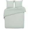 Parure de lit 2 personnes 260x240cm gaze de coton vert céladon