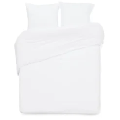 Parure de lit 2 personnes 240x220cm gaze de coton blanc uni