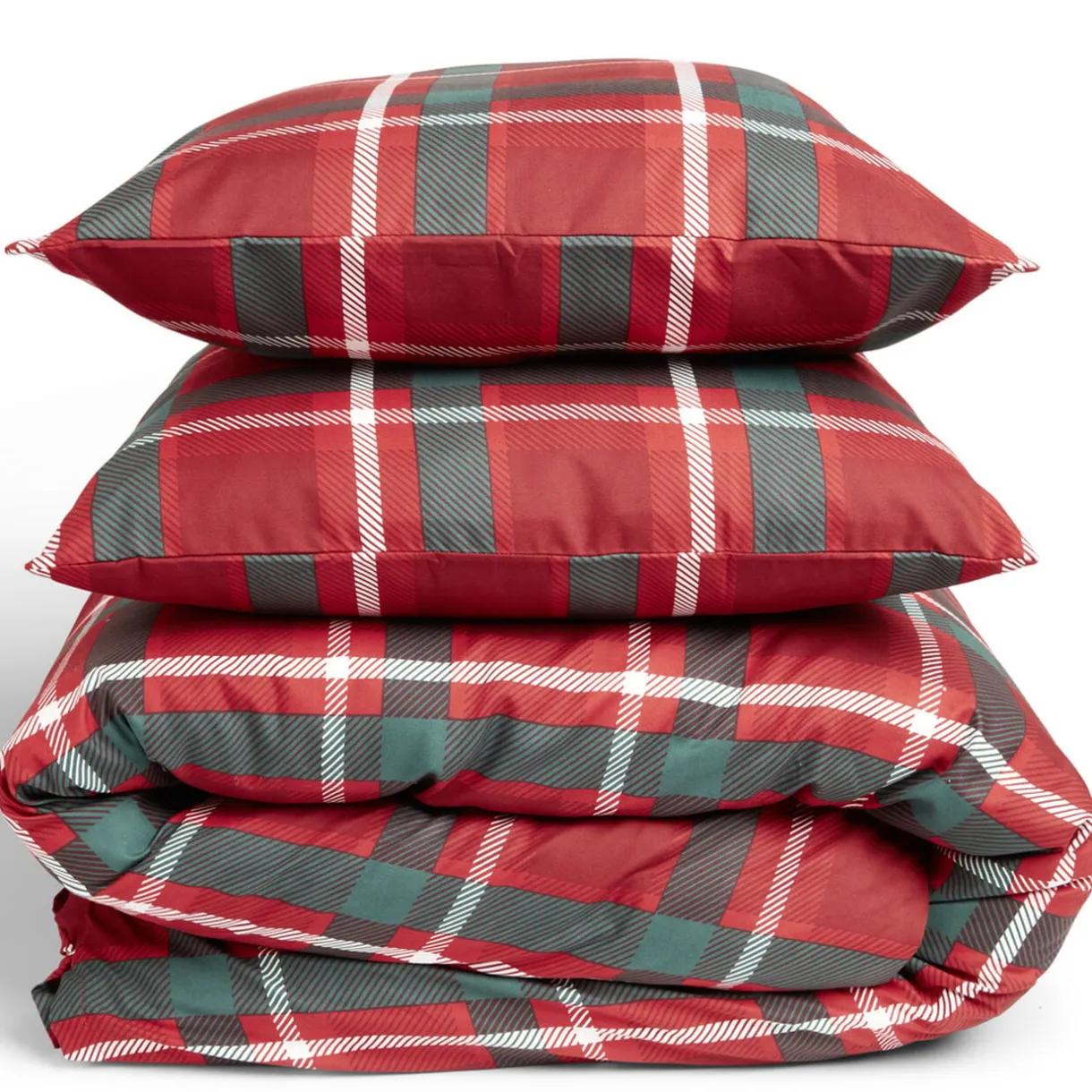 Parure de lit 2 personnes 240x220cm Noël tartan rouge < Gifi Online