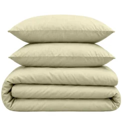 Parure de lit 2 personnes 220x240cm polycoton uni 2 taies 63x63cm (2 modèles) < Gifi Sale