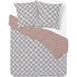 Parure de lit 2 personnes 240x220cm polycoton motif aztèque spirale