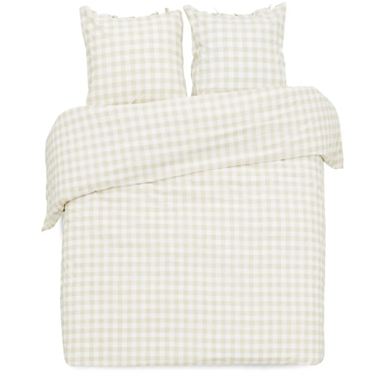 Parure de lit 2 personnes 220x240cm quadrillage petit carreau < Gifi Outlet