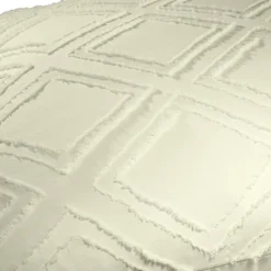 Parure de lit 2 personnes 260x240cm Queen Size uni tufté (2 modèles beige ou blanc) < Gifi Discount