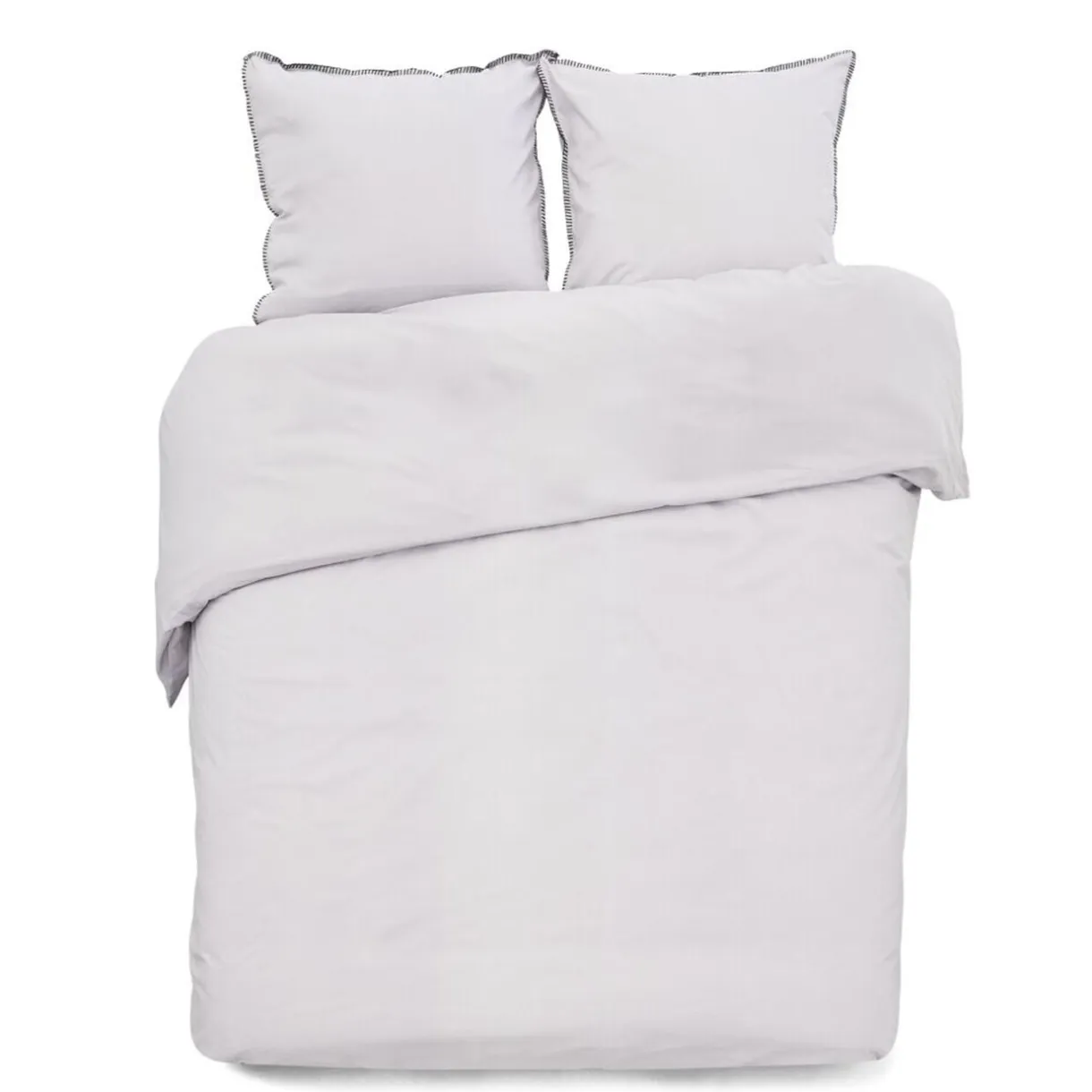 Parure de lit 2 personnes 240x220cm réversible gris uni < Gifi Discount