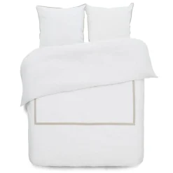Parure de lit 2 personnes 240x220cm réversible beige et gris