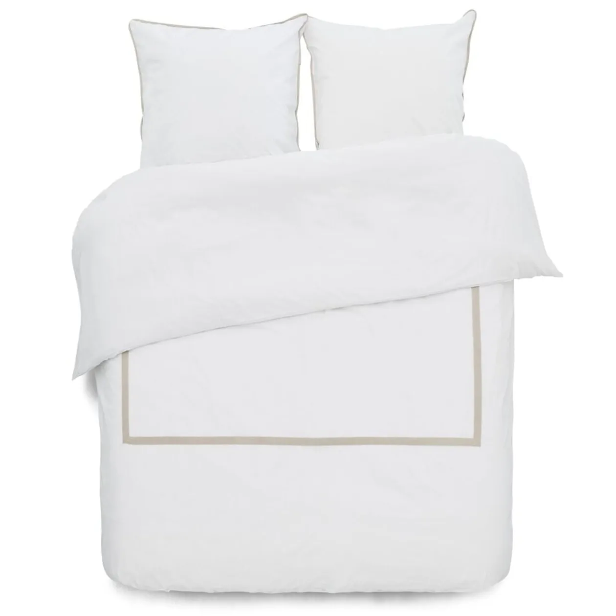 Parure de lit 2 personnes 240x220cm réversible beige et gris