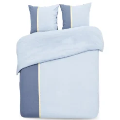 Parure de lit 2 personnes 240x220cm réversible bleu clair et foncé < Gifi