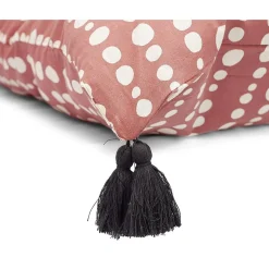 Parure de lit 2 personnes 220x240cm réversible motifs et pompons