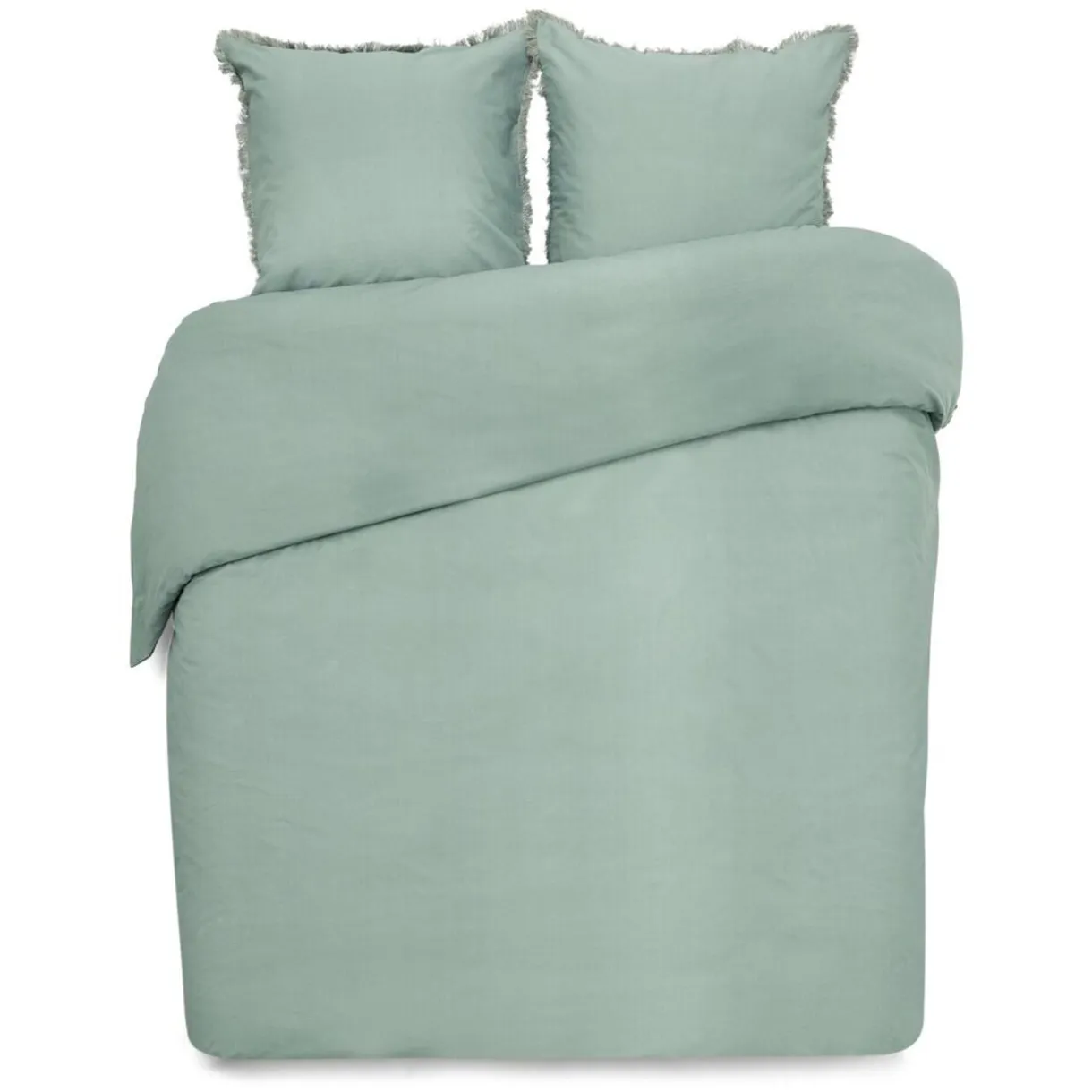 Parure de lit 2 personnes 240x220cm vert uni < Gifi Discount
