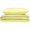 Parure de lit 1 personne 140x200cm avec taie polyester uni jaune