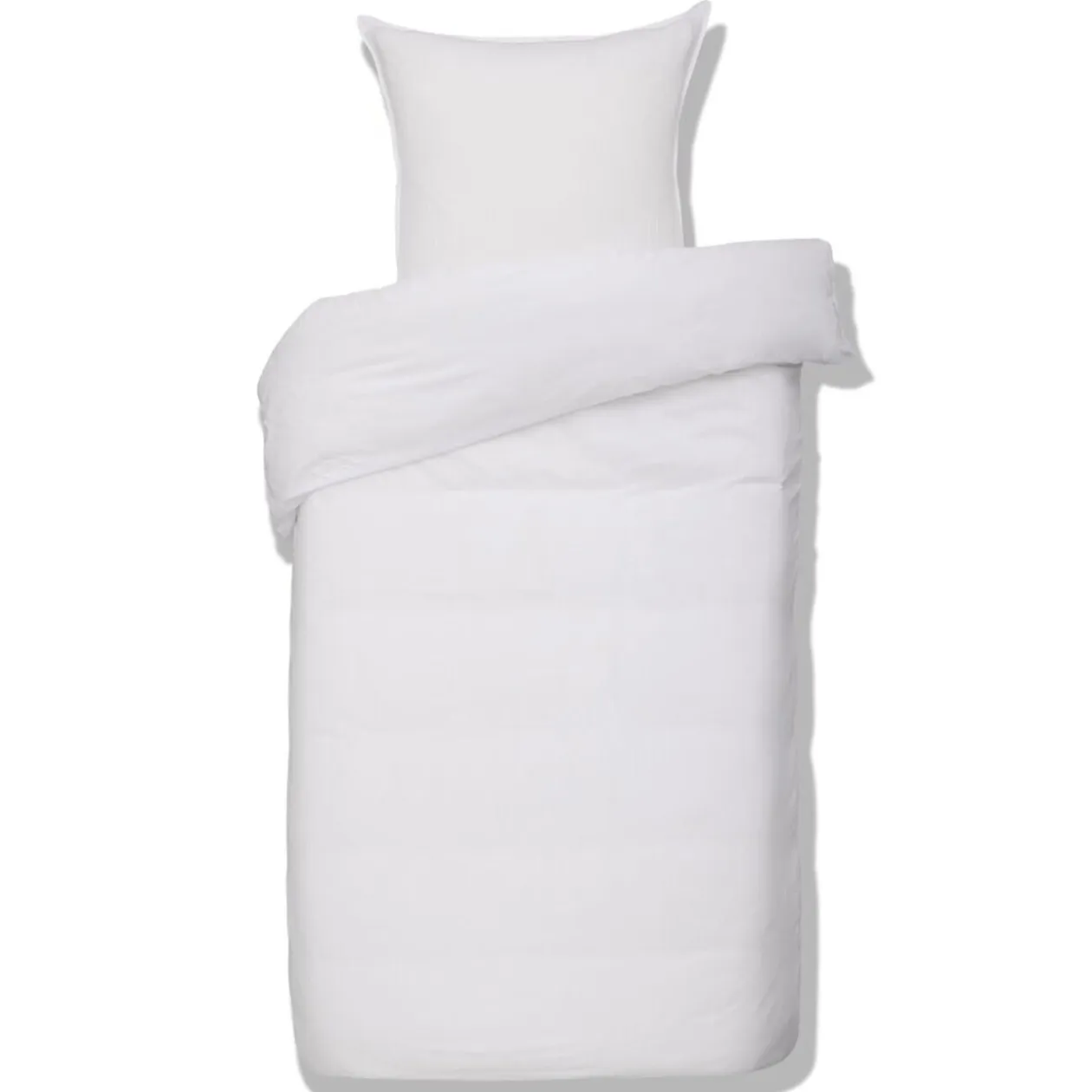 Parure de lit 1 personne 140x200cm gaze de coton blanc uni