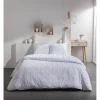 Parure de lit 3 pièces 240x260cm blanc motif floral (2 modèles) < Gifi Clearance