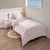 Parure de lit 1 place réversible beige et rose 140x200cm < Gifi Discount