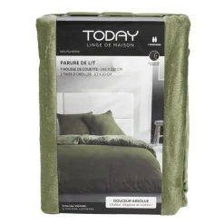 Parure de lit 220x240cm 2 personnes tissu velours (3 modèles)