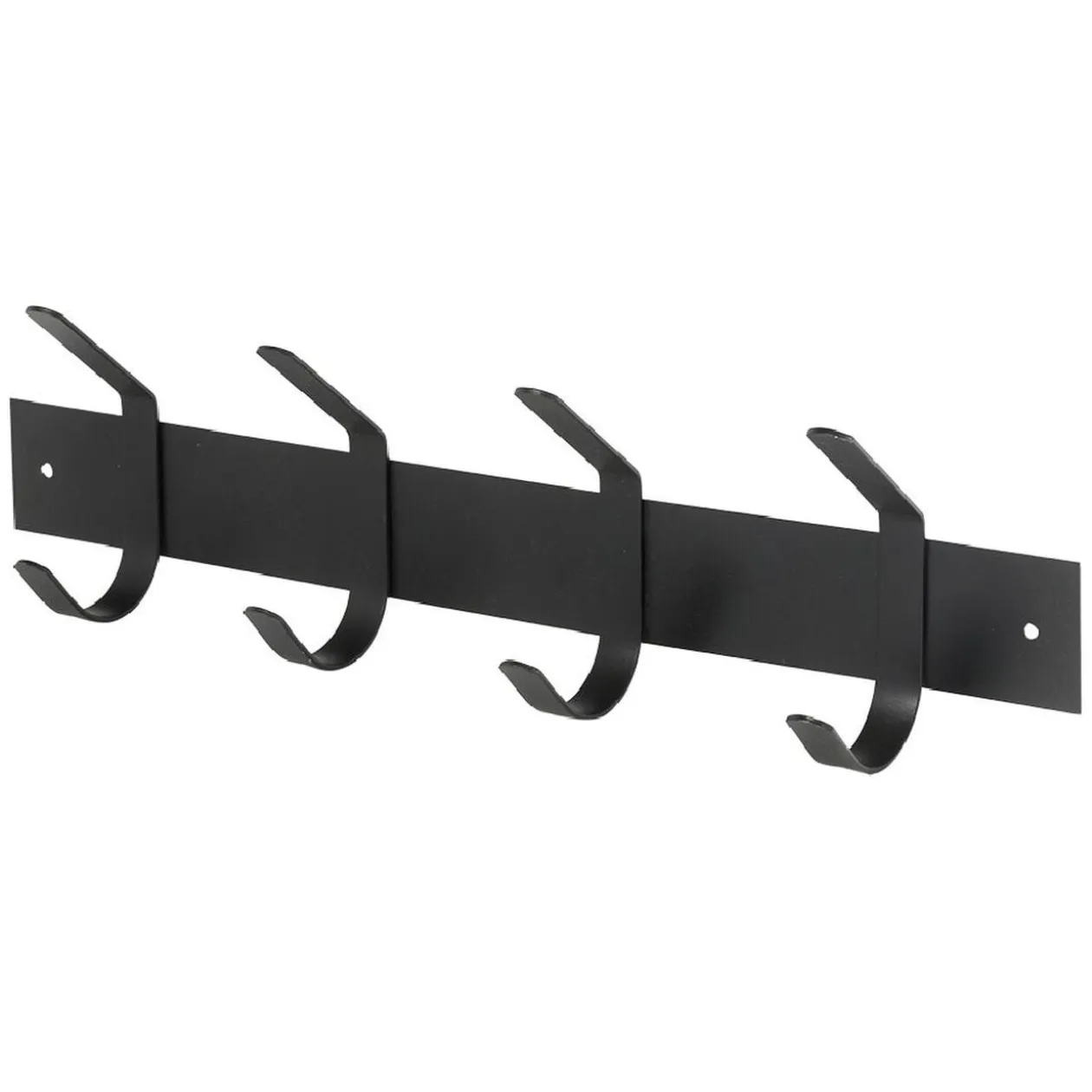 Patère en métal noir 4 crochets L40cm