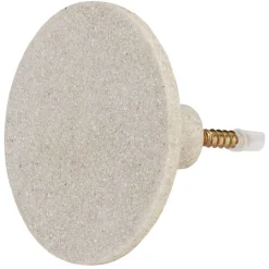 Patère murale ronde beige polyrésine Ø8cm